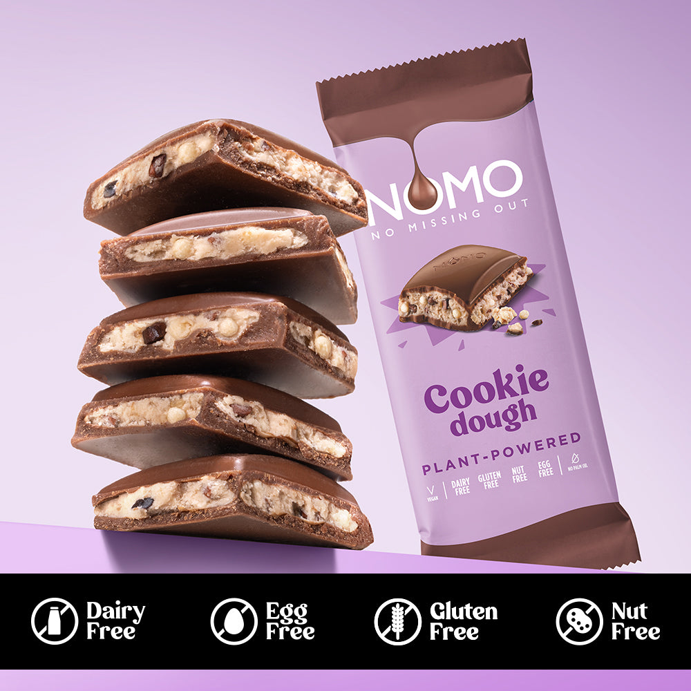 NOMO Cookie Dough Filled Chocolate Bars/ Fudge Filled Chocolate Bars Bundle