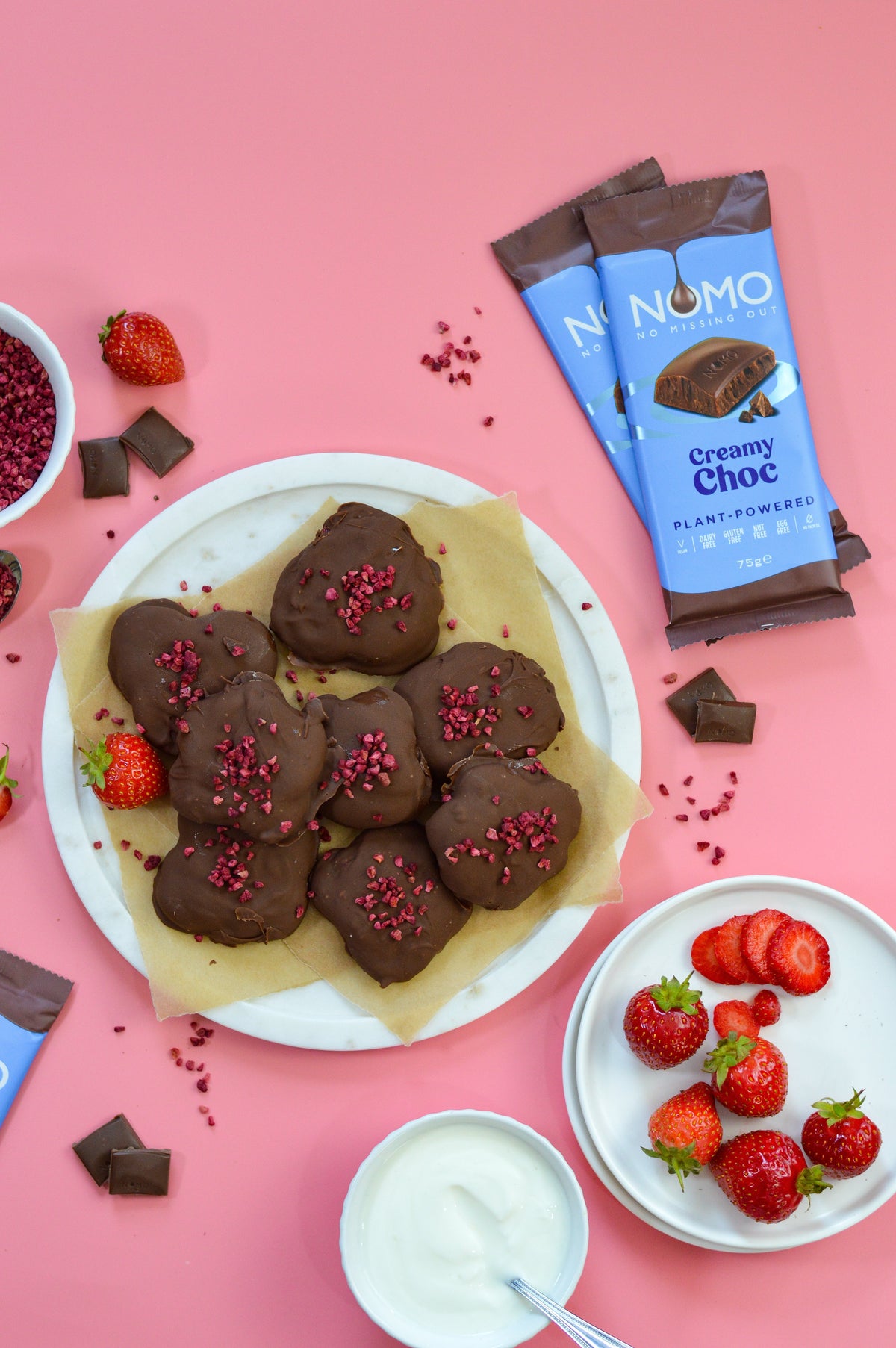 Creamy Choc Strawberry Yoghurt Clusters