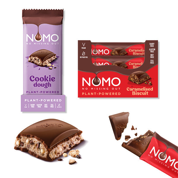 NOMO Cookie Dough Filled Chocolate Bars/ Caramelised Biscuit Chocolate Bars Bundle