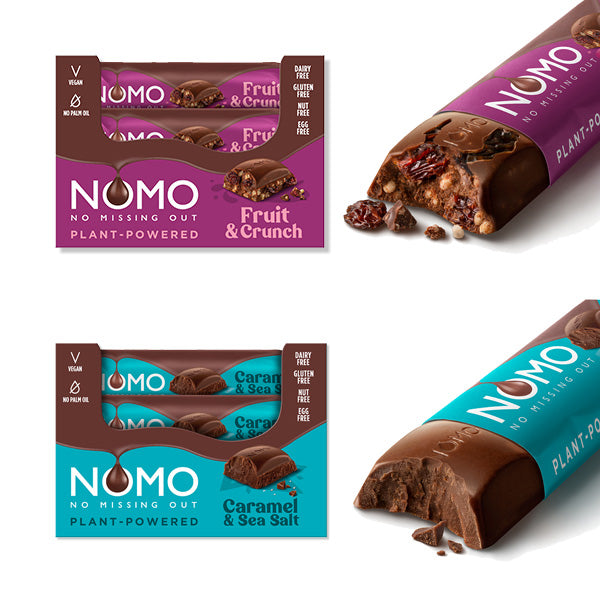 NOMO Caramel & Sea Salt/Fruit & Crunch Chocolate Bars Bundle