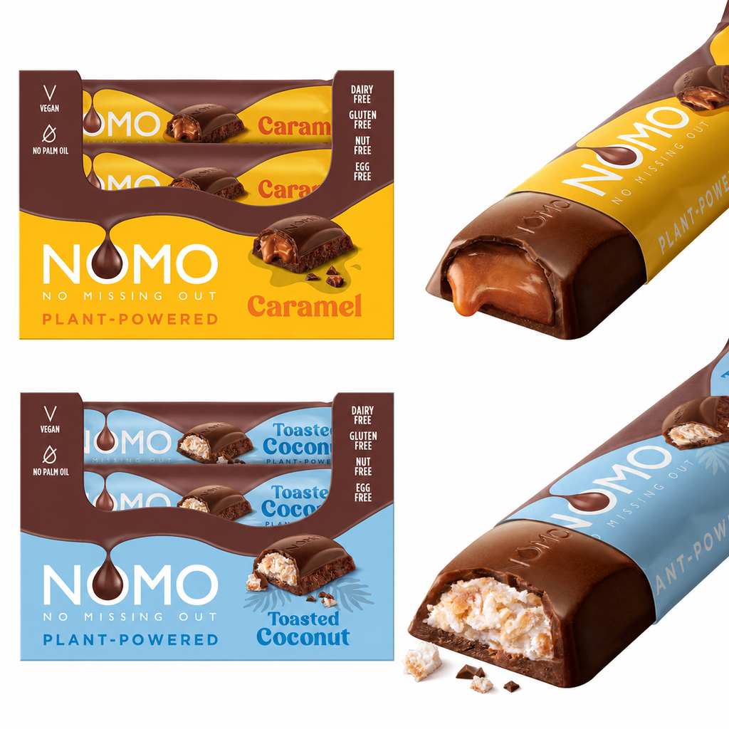 NOMO Caramel Toasted Coconut Chocolate Bars Bundle