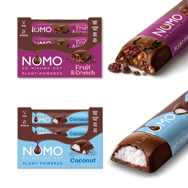 NOMO Coconut/Fruit & Crunch Chocolate Bars Bundle