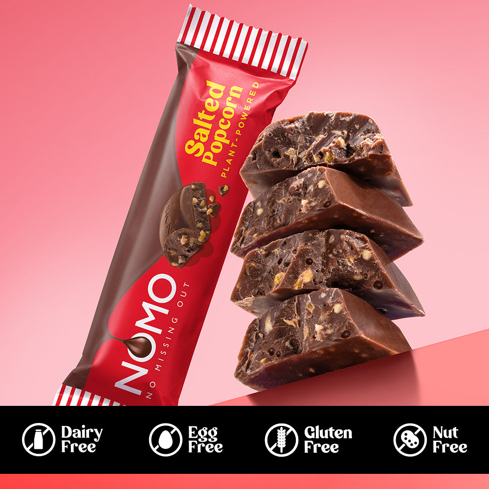 NOMO Cookie Dough Chocolate Bars / Salted Popcorn Chocolate Bars Bundle