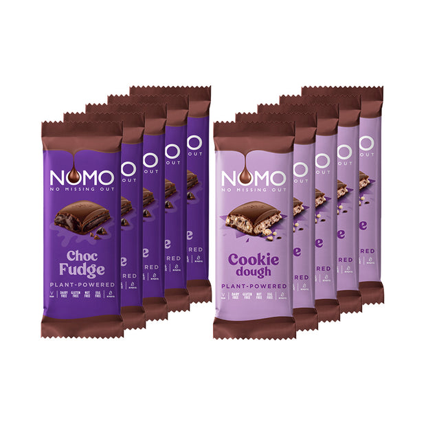 NOMO Cookie Dough Filled Chocolate Bars/ Fudge Filled Chocolate Bars Bundle